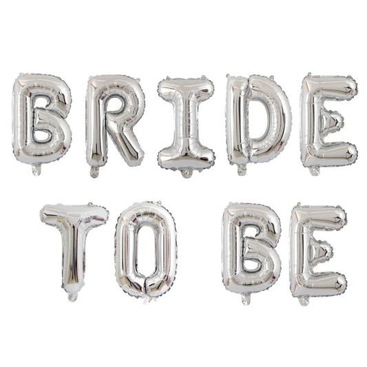 Folienballon Schriftzug „Bride to be“ in silber