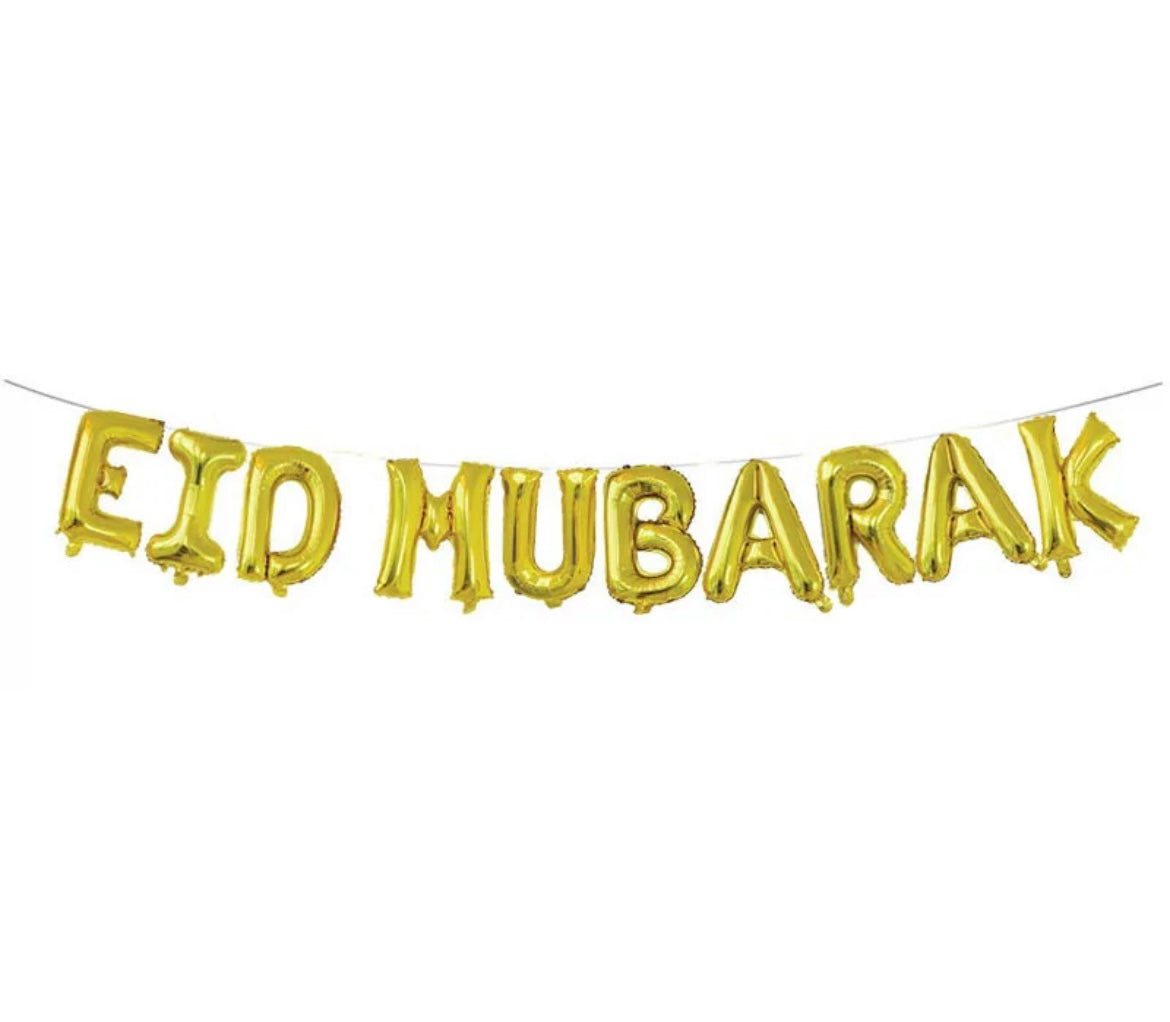 Ballongirlande „Eid Mubarak“ - gold