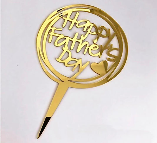 Cake Topper „Happy Fathers Day“ in Gold