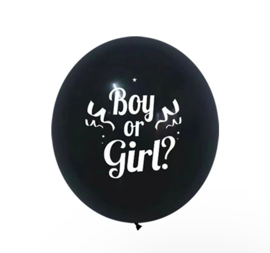 XXL Latexballon „boy or girl“ mit Konfetti rosa/blau