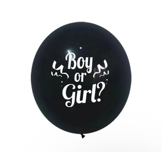 XXL Latexballon „boy or girl“ mit Konfetti rosa/blau