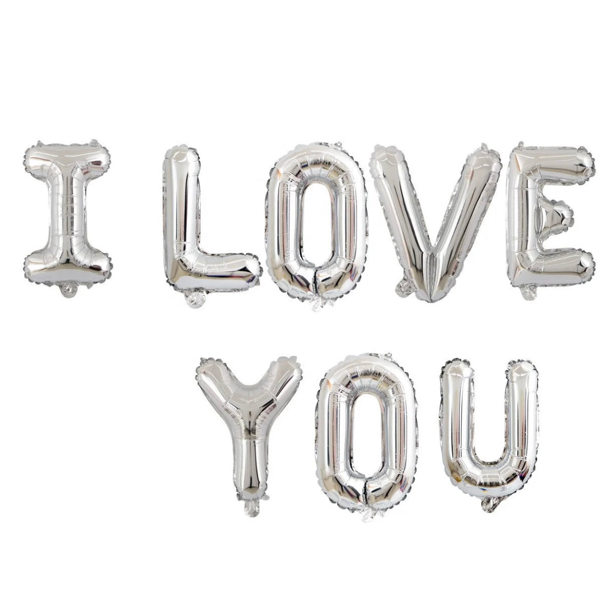 Folienballon „I love you“ - silber