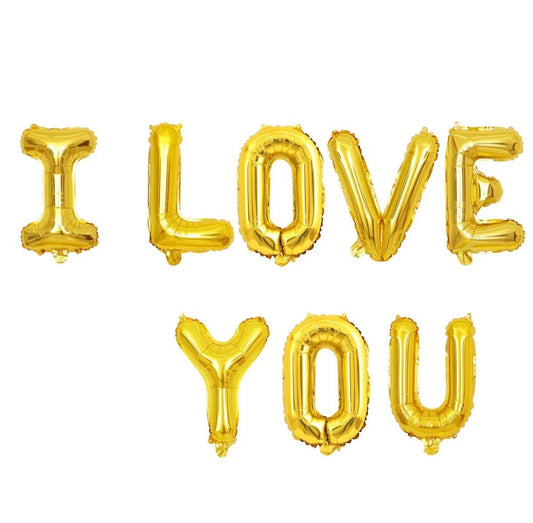 Folienballon „I love you“ - gold