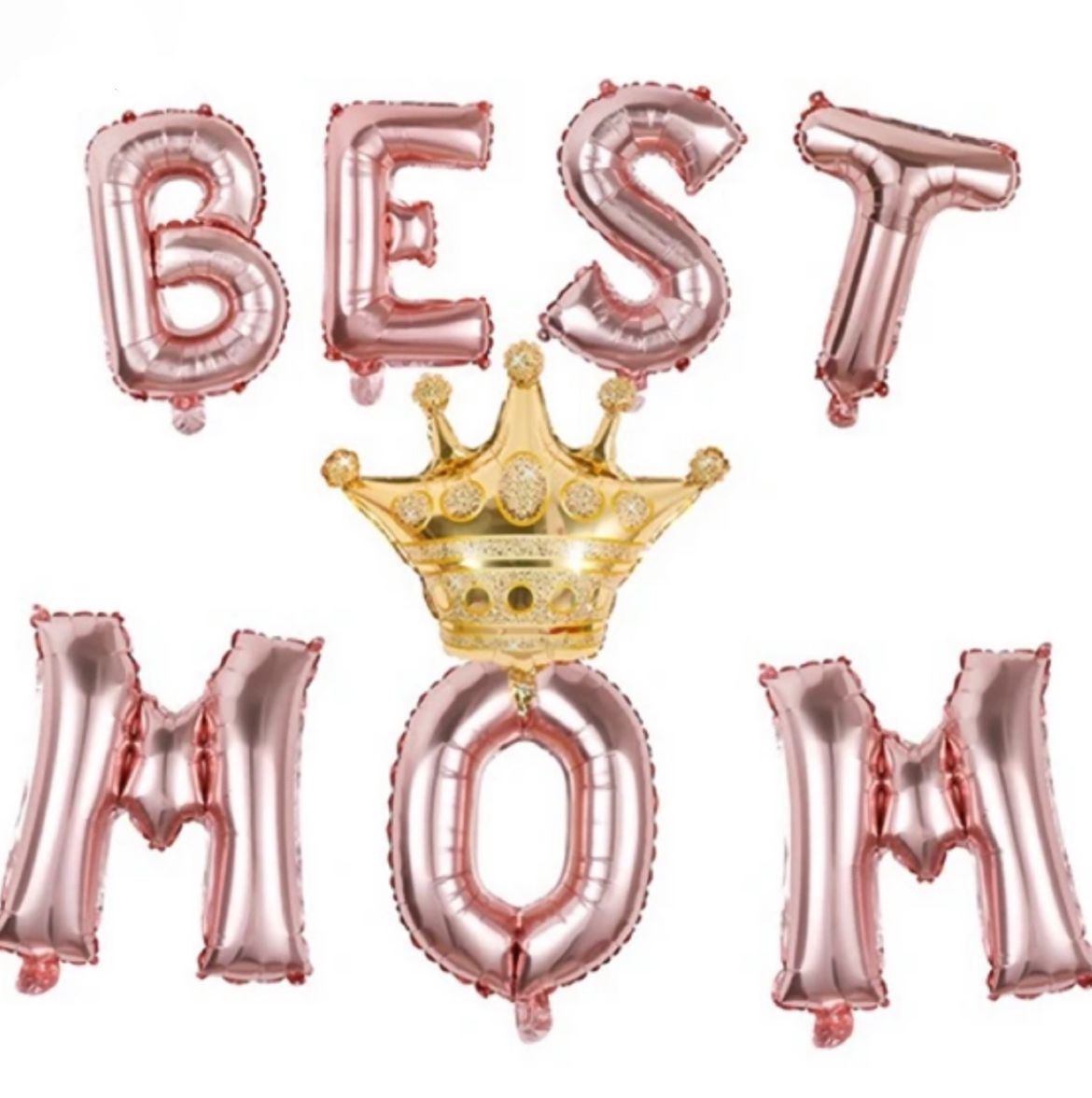 Folienballon-Banner "Best Mom", rose gold