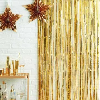 Curtain, metallic foil, gold