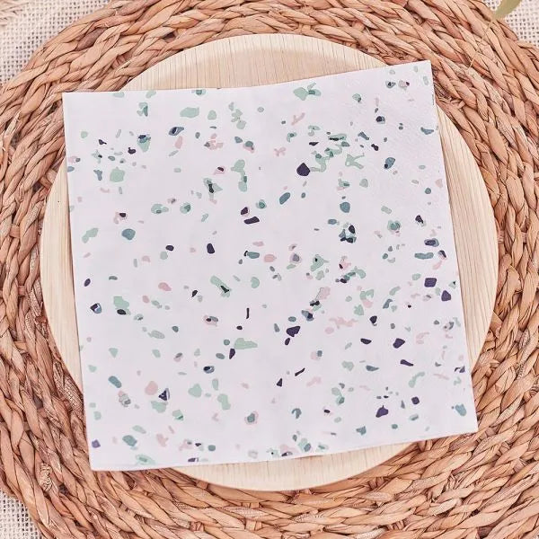 Terrazzo Print Paper Napkins - 8 Pack