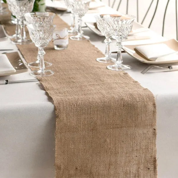 Jute table runner - natural colour