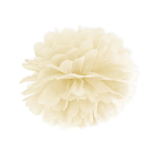 Cream-colored paper pom-pom to make yourself