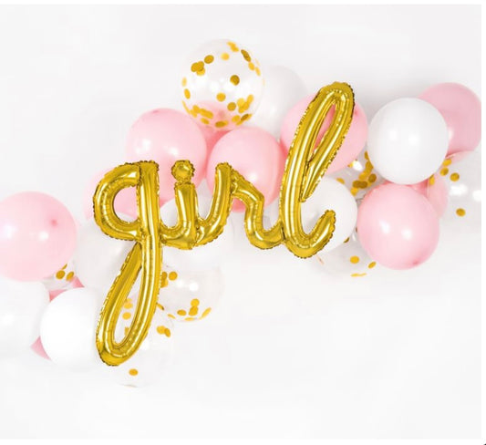 Foil balloon girl - gold