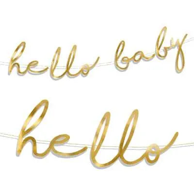 "Hello Baby" garland made of cardboard