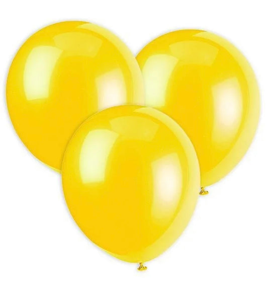 Yellow latex balloons - pack of 10