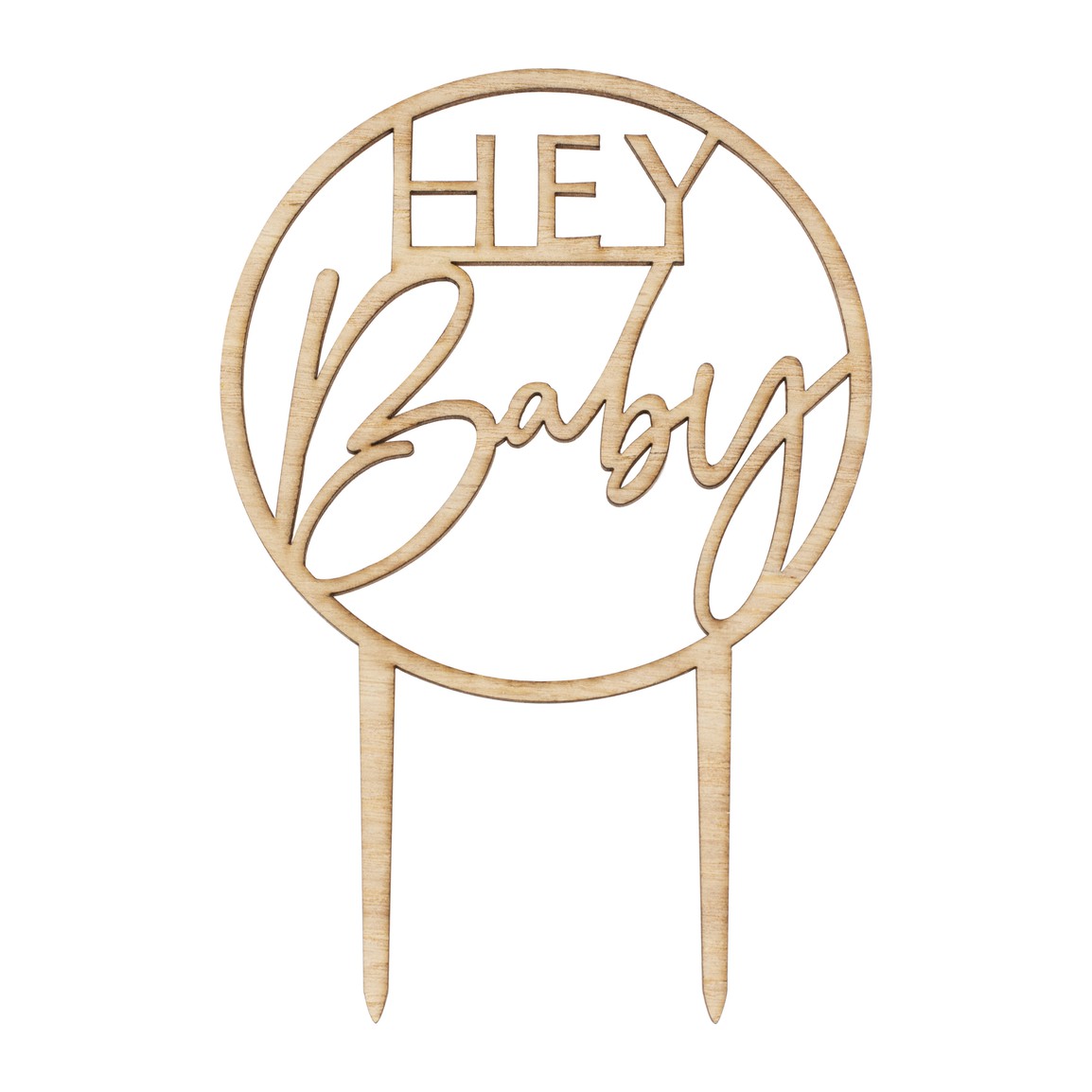 Hey Baby Cake Topper Holz