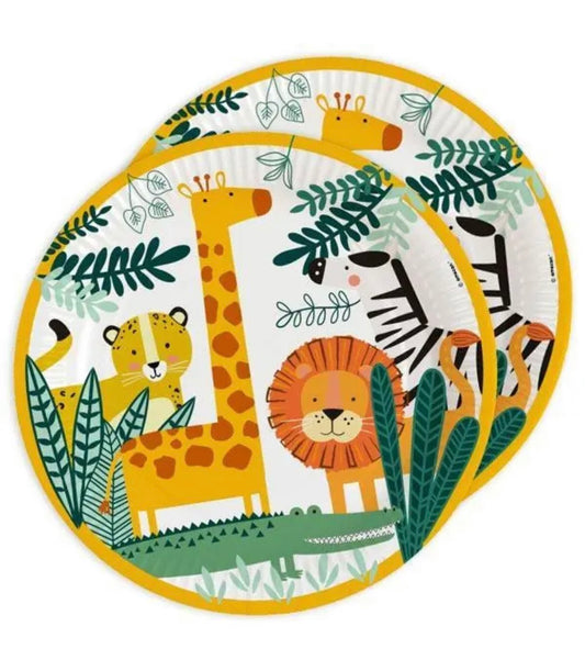 Wild Animals Paper Plates - 8 Pack, Safari