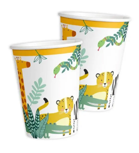 Wild Animals Party Cups, Pack of 8, Safari