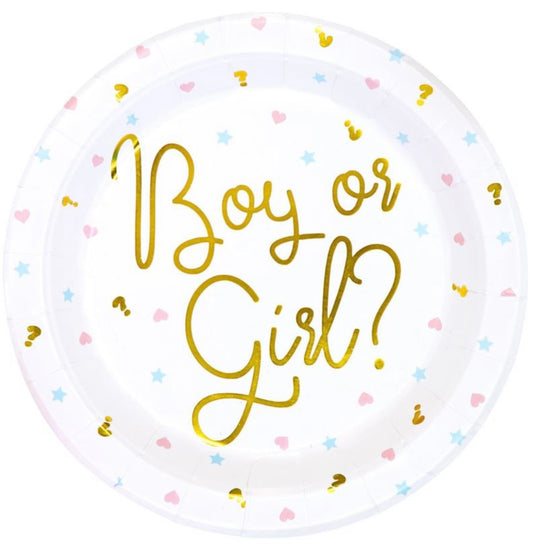 "Boy or Girl?" Party plates, 6 pieces