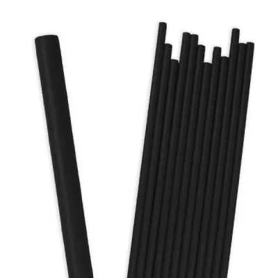 Paper Straws Black Pack of 12