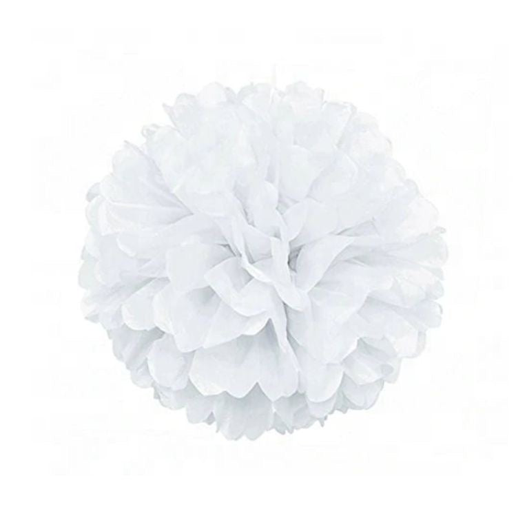 Puff ball white, hanging decoration