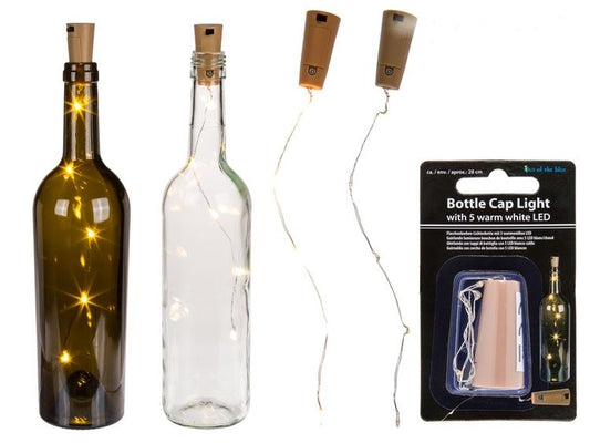 Bottle cork light chain with 5 warm white LEDs (including batteries)