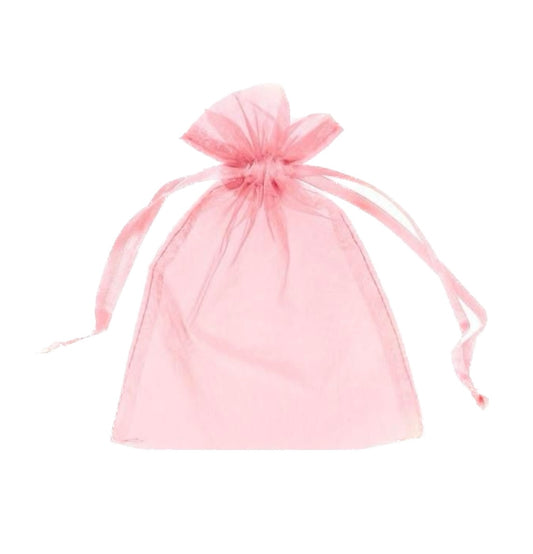 Gift bags, organza, pink - 10 pieces