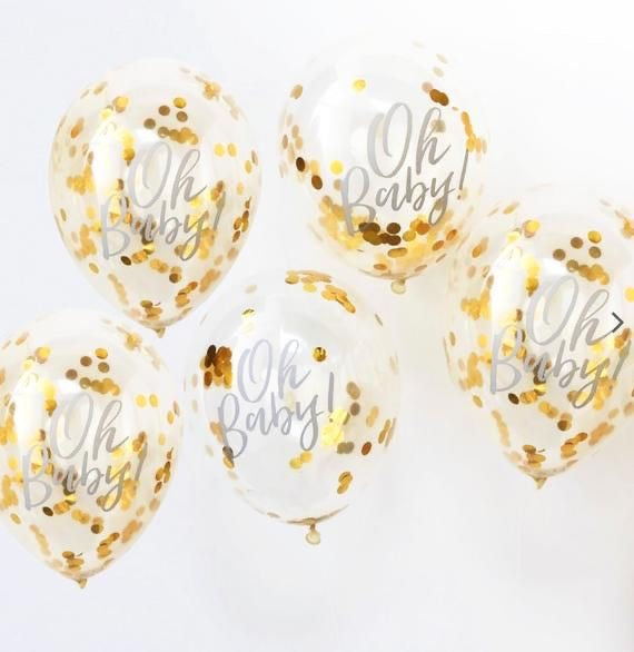 5 "Oh Baby!" confetti balloons